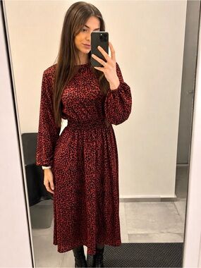 French style dress in leopard print